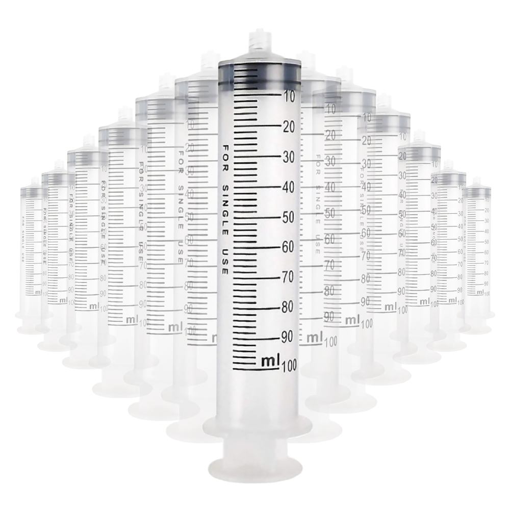 Basic Plastic Syringe + Plunger (100ml) - Set (20x)