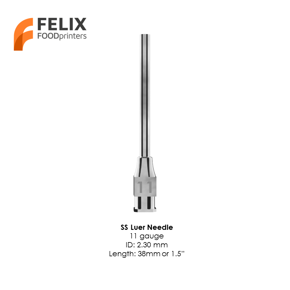 2x Blunt Stainless Steel Needle 11G, 2.3mm, 1.5inch, Luer Lock
